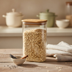 Glass Jar with Wooden Lid XL